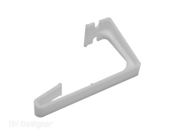 RV Designer L-Shape Window Curtain Retainer, White, Set of 2
