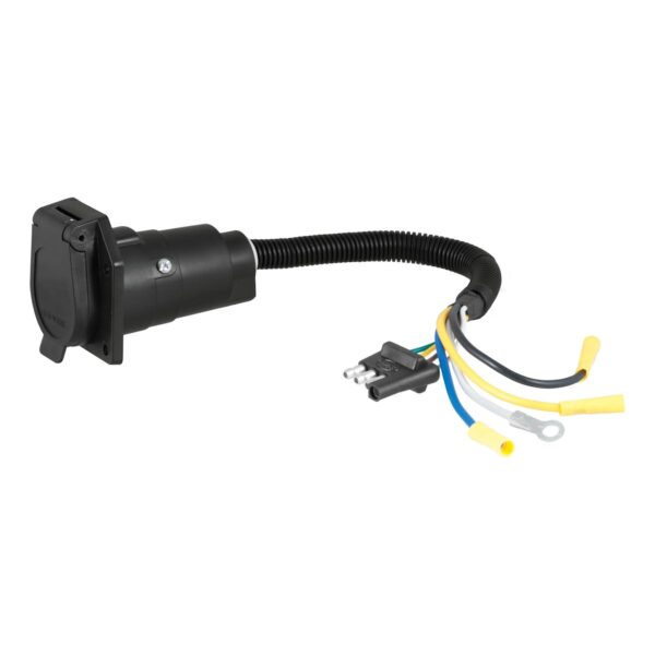 CURT 4-Flat to 7-Blade RV Adapter, Black Plastic