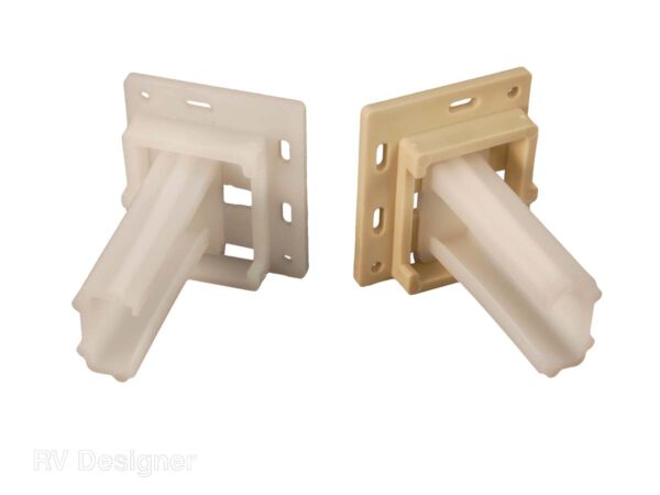 RV Designer Drawer Slide Socket, White, Set of 2