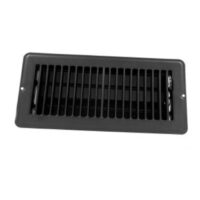 JR Products 10x4 Inch Floor Register with Damper, Black Steel