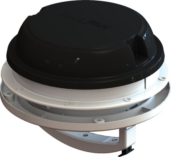 MaxxAir 6-inch Manual Roof Vent, White with Black Lid