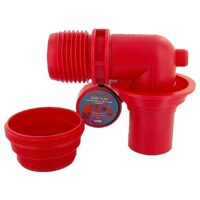 Valterra Universal Sewer Adapter, Red, 90 Degree Elbow, Two-Piece Design
