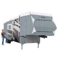 Classic Accessories Fifth Wheel Trailer Cover, 44 Feet, Gray/ White