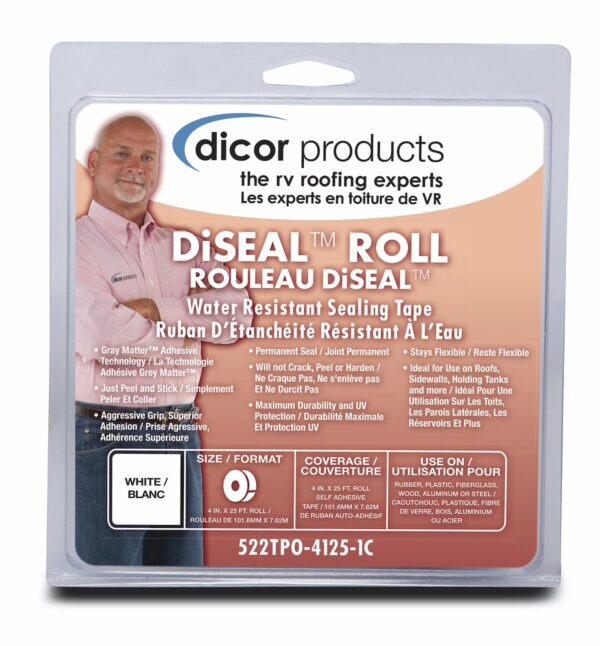 Dicor Roof Repair Tape, TPO, White, 4" x 12.5 Feet
