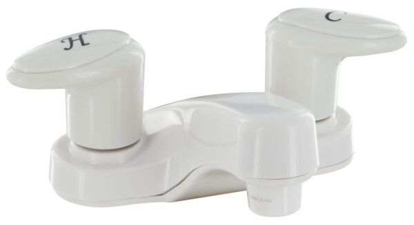 Phoenix Products Lavatory Faucet, 4 Inch Mid-Arc, White