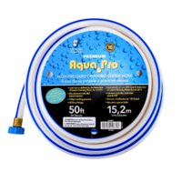 Aqua Pro 50 Foot Fresh Water Hose, 5/8 Inch ID, 120 PSI, White