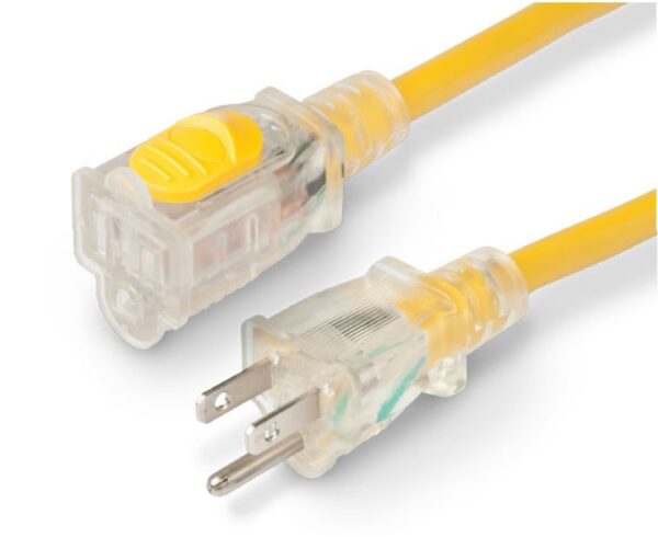 Marinco 25 Foot 15 Amp RV Extension Cord, 14 AWG, 3-Pin Blade, Yellow