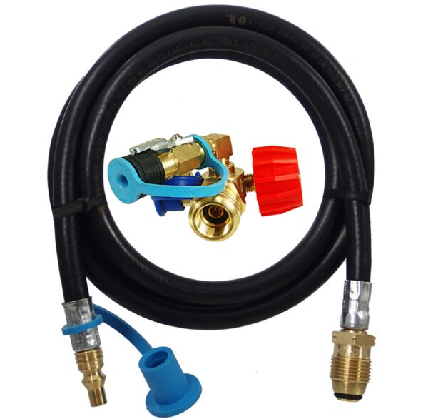 MB Sturgis Propane Tee Adapter, #600 Male Threads to Quick Connect, Brass