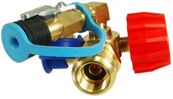 MB Sturgis Propane Tee Fitting, #600 Male Threads to Female QCC, 250 PSIG, Brass