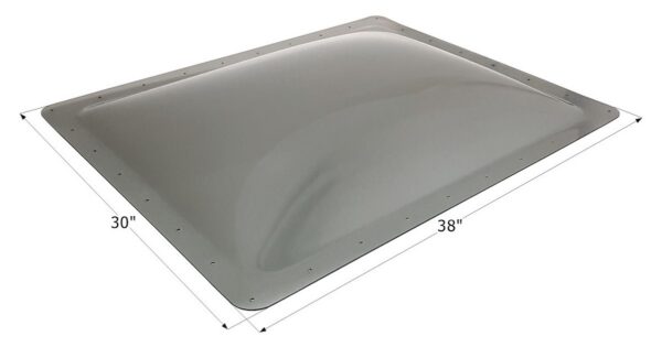 Icon Bubble Dome Skylight, 38 in. x 30 in. Flange, 34 in. x 26 in. Opening, Smoke, Polycarbonate
