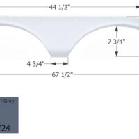 Icon Fender Skirt for Heartland/Forest River, 67-1/2" x 10-1/4", Magnet Gray