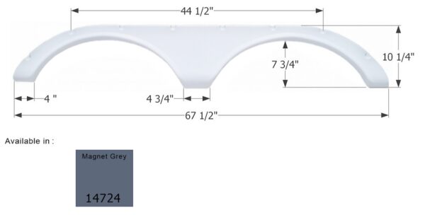 Icon Fender Skirt for Heartland/Forest River, 67-1/2" x 10-1/4", Magnet Gray
