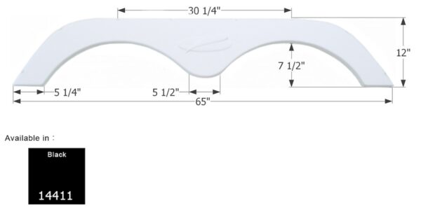 Icon Fender Skirt for R-Vision Trail Series, 65" x 12", Black