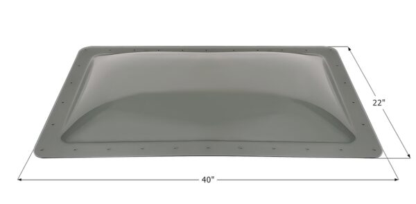 Icon 36 x 18 Rectangular Skylight Dome, Smoke