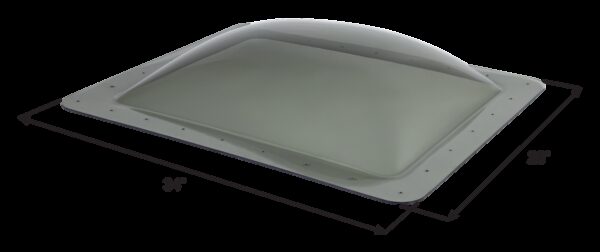 Icon 28 x 22 Rectangular Skylight Dome, Smoke, 6-Inch