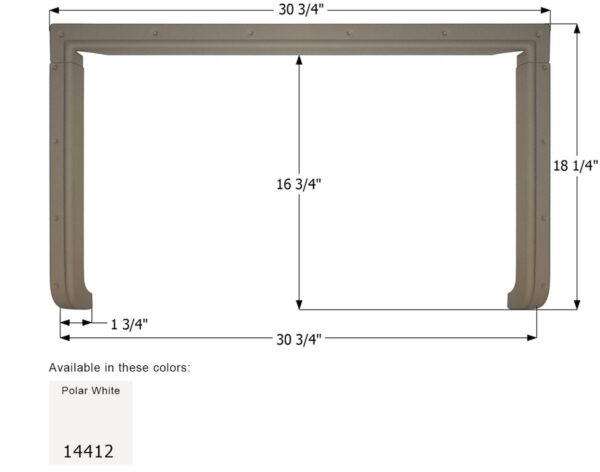Icon Step Trim, Polar White, 30.75 x 18.25 Inches, 3-Piece
