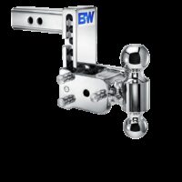 B&W Trailer Hitch Ball Mount, 2 Inch Receiver, 5 Inch Drop, Dual Balls, Chrome