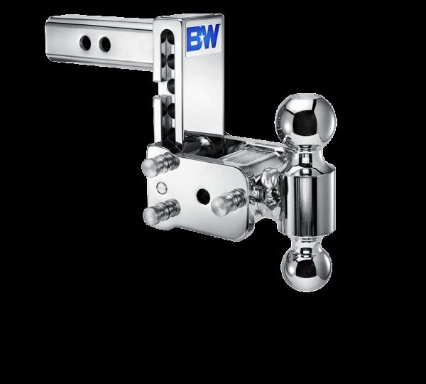 B&W Trailer Hitch Ball Mount, 2 Inch Receiver, 5 Inch Drop, Dual Balls, Chrome