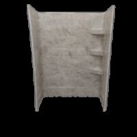 Specialty Recreation Travertine Shower Surround, 24" x 40" x 66", Brown and Gold