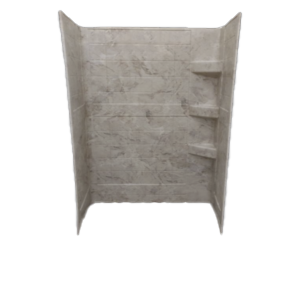Specialty Recreation Travertine Shower Surround, 24" x 40" x 66", Brown and Gold