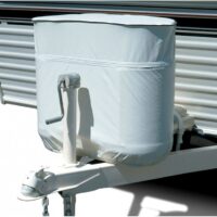 Adco Propane Tank Cover, Dual 20 lb, White, Vinyl, Zippered Lid