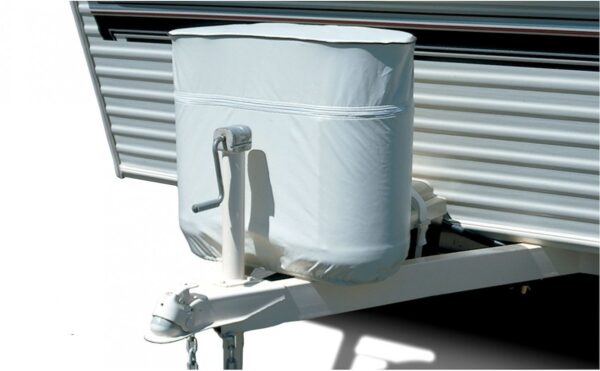 Adco Propane Tank Cover, Dual 20 lb, White, Vinyl, Zippered Lid