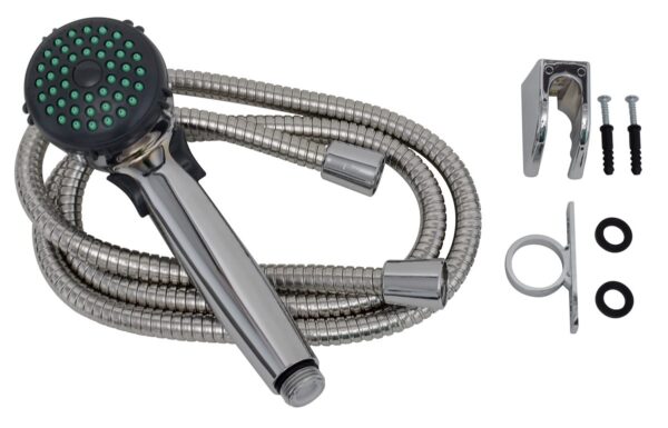 Phoenix Products Hand Held Shower Head, Silver, Chrome Plated, Single Function, 60 Inch Hose
