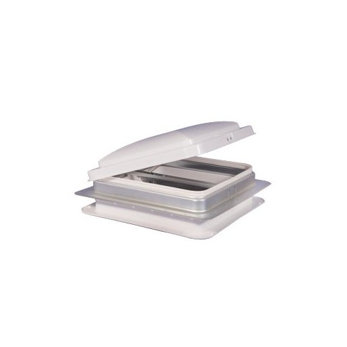 Heng's 14" Manual Roof Vent, White, Metal with Screen