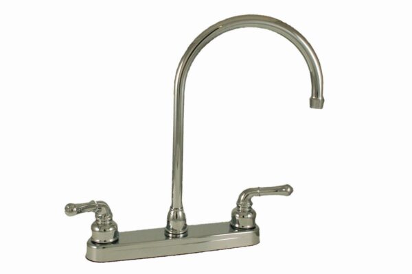 Empire Brass RV Faucet, Silver, Kitchen, Deck Mount, High-Arc Spout