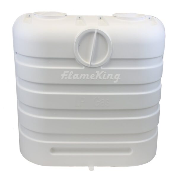 Flame King Dual 30 lb Propane Tank Cover, White with Hinged Lid