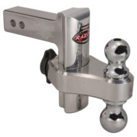 Trimax Lockable Dual-Ball Hitch Mount, Aluminum, Silver, Adjustable