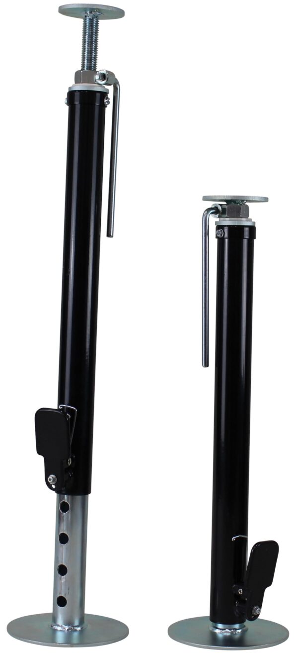 Stromberg Carlson Slide-Out Stabilizer Jack, 20 to 46 Inch Adjustable, Set of 2, Black/Silver