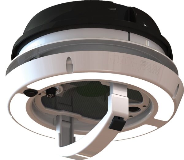 MaxxAir 6-inch Manual Roof Vent, White with Black Lid and LED Light