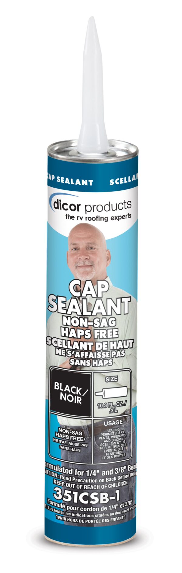 Dicor Self-Leveling Roof Sealant, 10 oz, Black