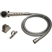 Dura Faucet Handheld Shower Head with Hose, Silver, 2-Inch