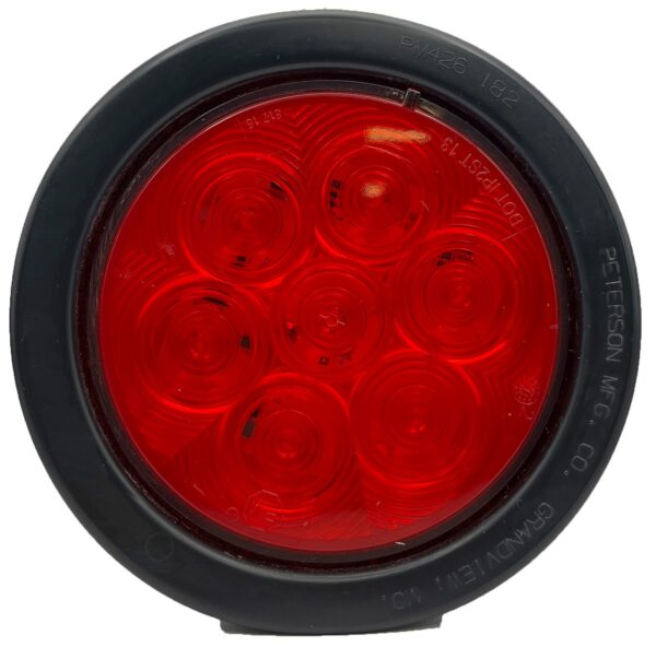 RV Designer Round LED Stop/Tail/Turn Light, Red, 4 Inch