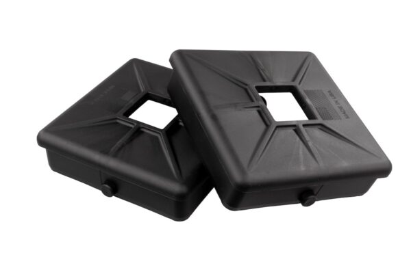 JR Products 4 in Square Sewer Hose Bumper Cap, Black, Rubber