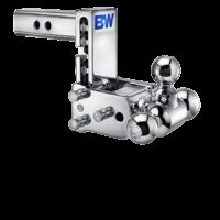 B&W Trailer Hitch Ball Mount, 2 Inch Receiver, 5 Inch Drop, Triple Balls, Chrome