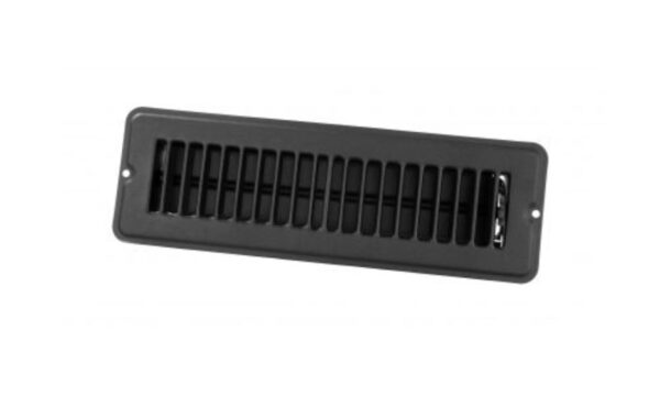 JR Products 10 x 2 Inch Floor Register with Damper, Black Steel