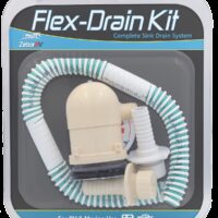 Zebra RV Waste Water Drain Assembly with Evacuation Flange and Hose