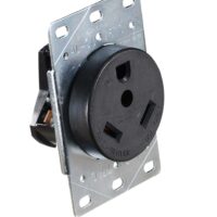 RV Designer Single 125V Receptacle, Silver