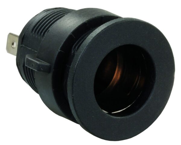 JR Products 12V Power Port Socket, Flush Mount, Black