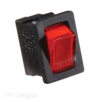 RV Designer 14V 20A Rocker Switch with Red Light, Black