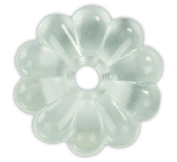JR Products Screw Rosettes, Clear Crystalline Plastic, Set of 14