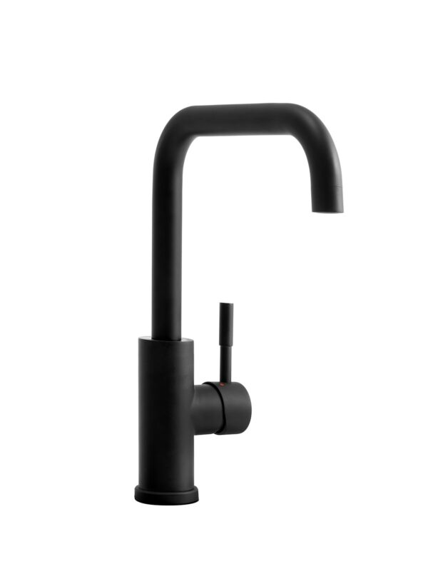 Dura Faucet Kitchen Faucet with 90 Degree Angle Spout, Matte Black