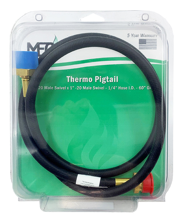 Marshall Excelsior Propane Hose, 60 Inch, 1/4-Inch Diameter, Thermal Protection, UL/CGA Approved
