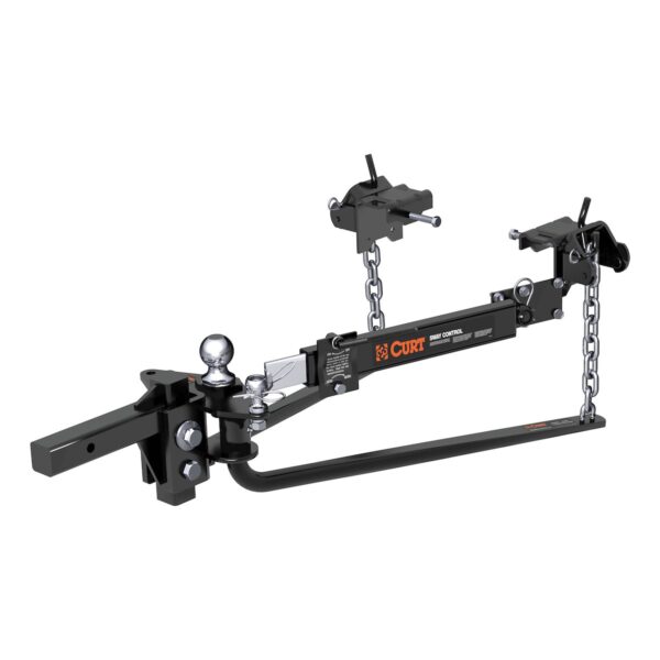 CURT MV Round Bar Weight Distribution Hitch, 10,000 lb, with Add-On Sway Control
