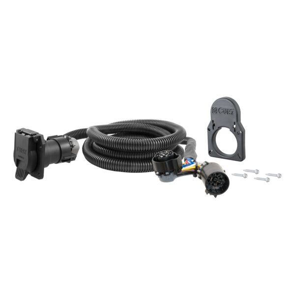 CURT 7-Foot 7-Way RV Wiring Extension for Fifth Wheel and Gooseneck Trailers