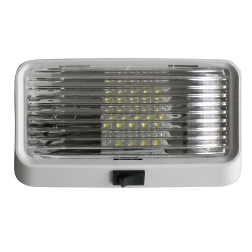 Valterra LED Porch Light with Switch, Rectangular, Clear, 6" × 3-1/2", 175 Lumens