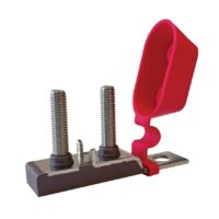 Samlex America Single Blade Fuse Holder with Red Cap and Stud Connection